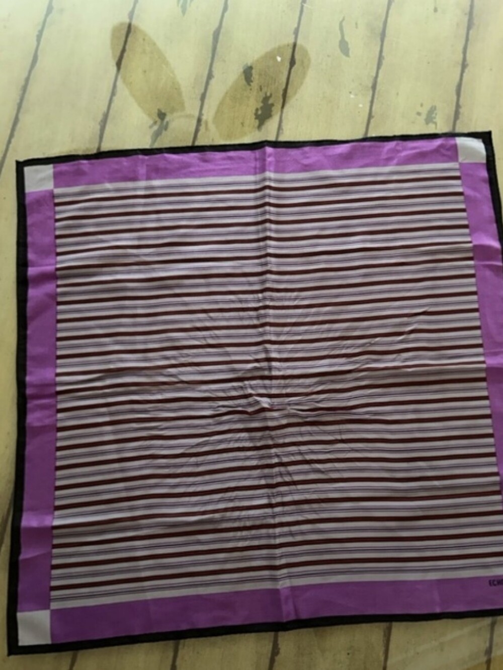 🪻VINTAGE ECHO LAVENDAR Striped Silk Scarf